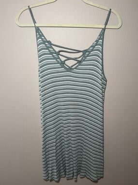 Forever 21 Sage Green & White Striped dress